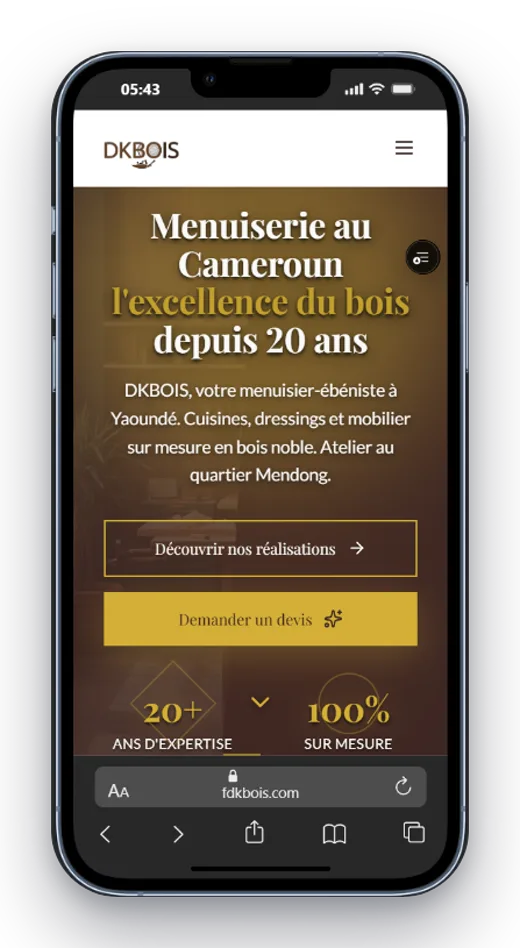 FDKbois sur téléphone