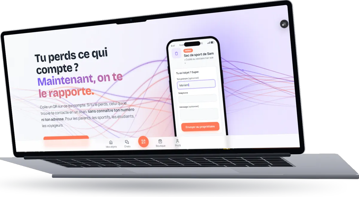 Find It Now, page d'accueil, ordinateur portable vu de trois-quarts gauche