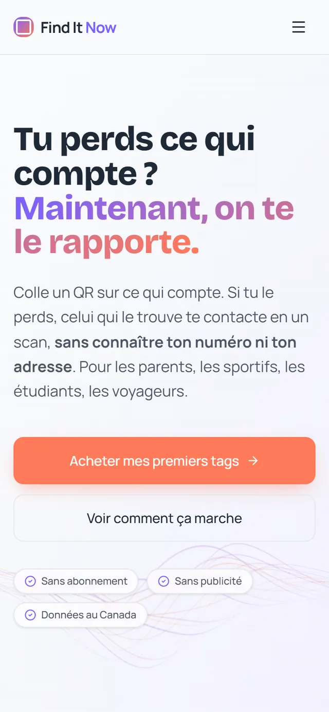 Find It Now sur téléphone