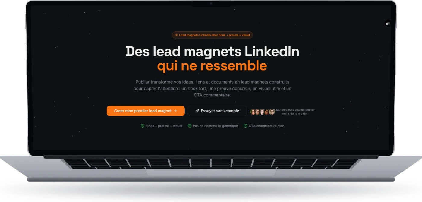 Publiar - Automatisation de contenu sur ordinateur portable