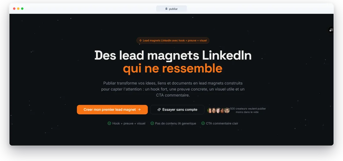 Capture du site Publiar