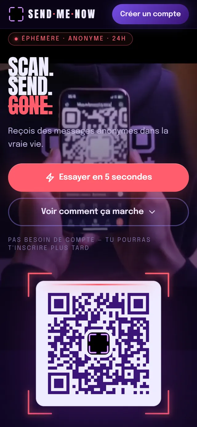 Send Me Now sur téléphone